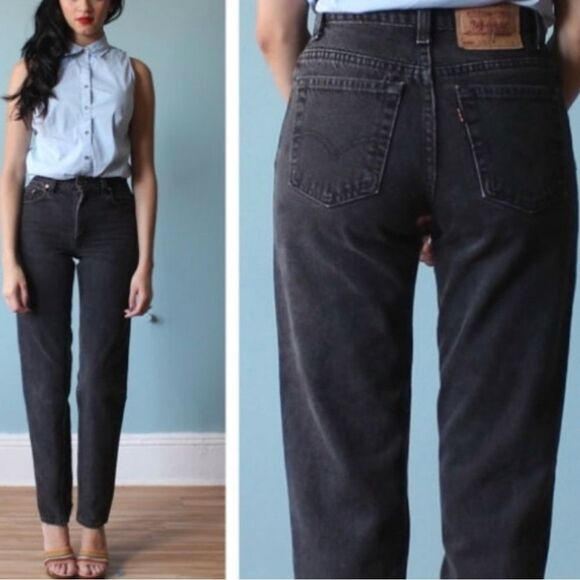 Vintage Levi’s 550 relaxed fit tapered legs black jeans - Picture 8 of 9